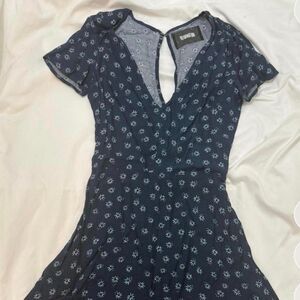 Reformation Women's Navy and Blue Dress